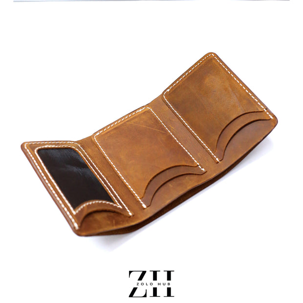 Crazy Beat – Vintage Leather Trifold Wallet