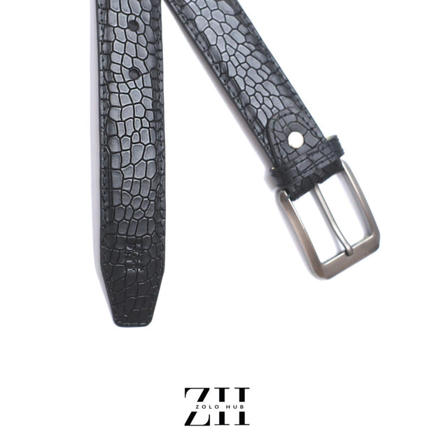 CrocoHub – Genuine Cow Leather Crocodile Textured Belt