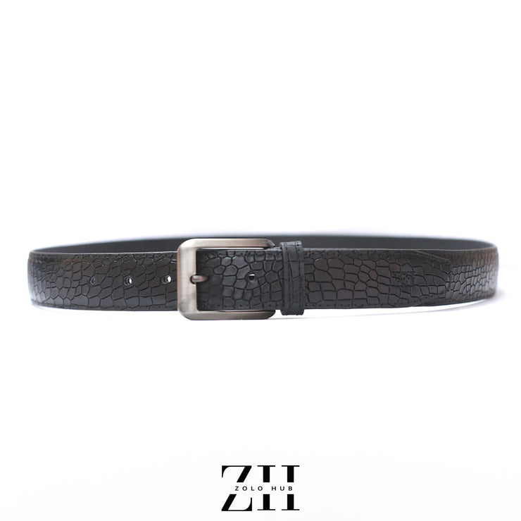 CrocoHub – Genuine Cow Leather Crocodile Textured Belt