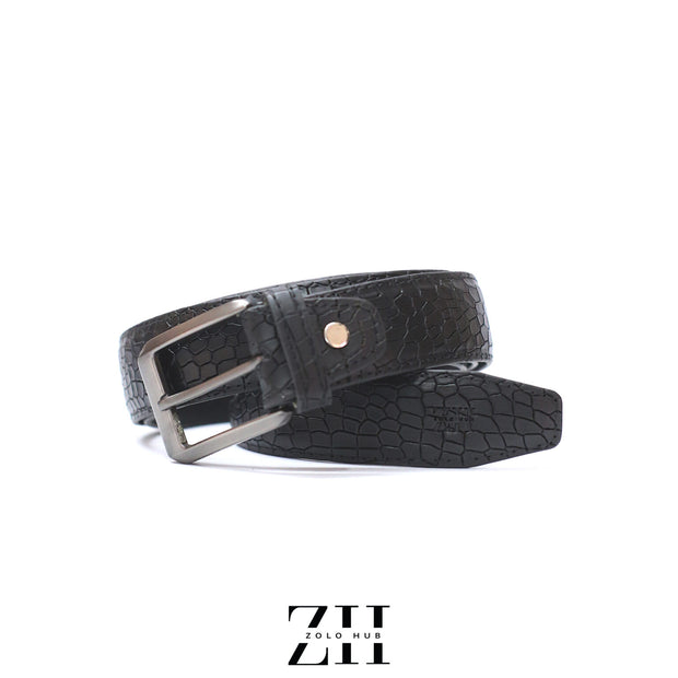 CrocoHub – Genuine Cow Leather Crocodile Textured Belt