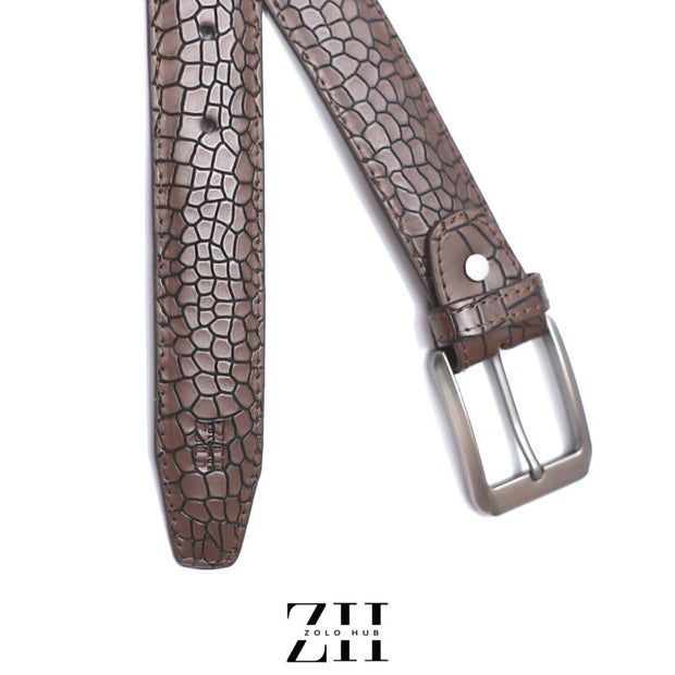 CrocoHub – Genuine Cow Leather Crocodile Textured Belt