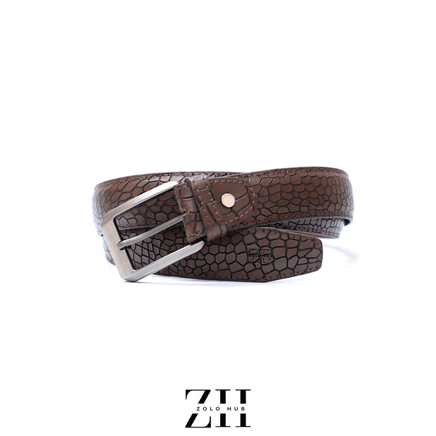 CrocoHub – Genuine Cow Leather Crocodile Textured Belt